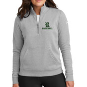Roseau R Baseball Logo Nike Women's Club Fleece Sleeve Swoosh 1/2-Zip